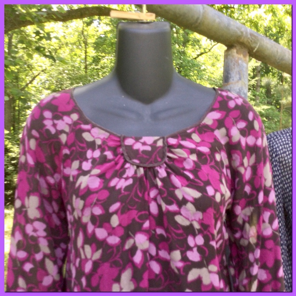 Semi Sheer Boho Silk Top, sz MP